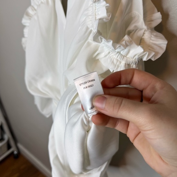 Lulus Catch Me Crushing White Off-the-Shoulder Romper - Picture 13 of 14